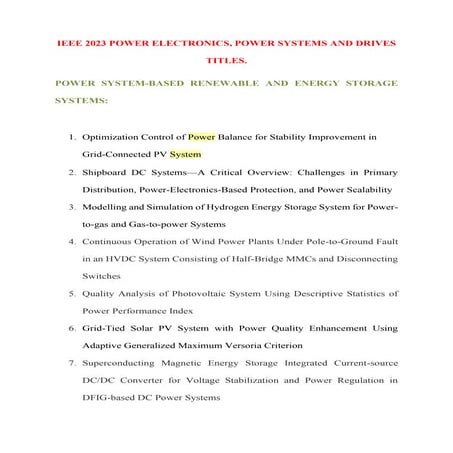 IEEE 2023 RECENT_POWER ELECTRONICS 