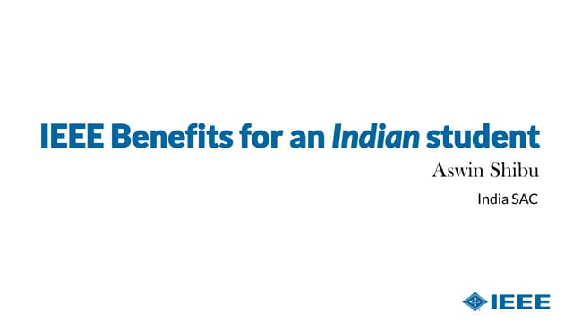 IEEE Benefits for Indian Student Me...