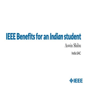IEEE Benefits for Indian Student Members - AISC 2014