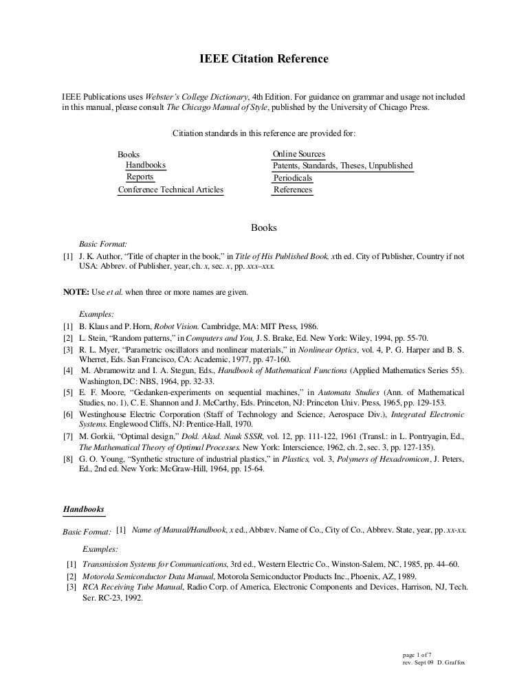 IEEE citation reference