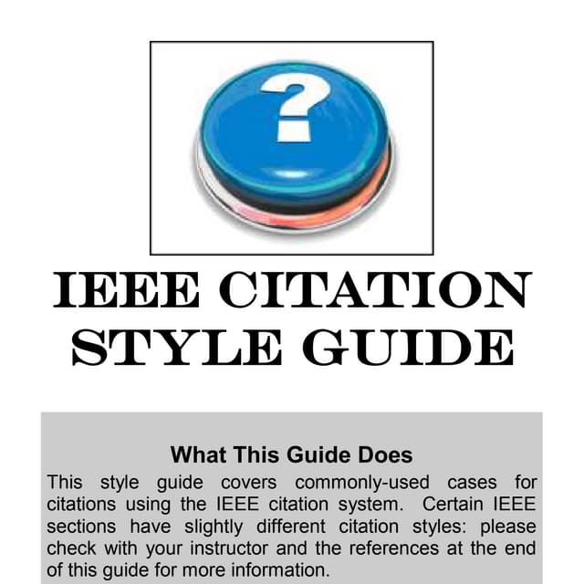 IEEE Citation Style Guide (Panduan Pengutipan IEEE)