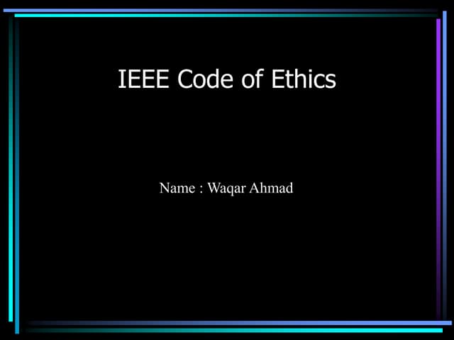 Ieee code of ethics