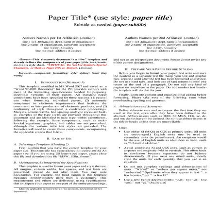 Ieee format paper | PDF