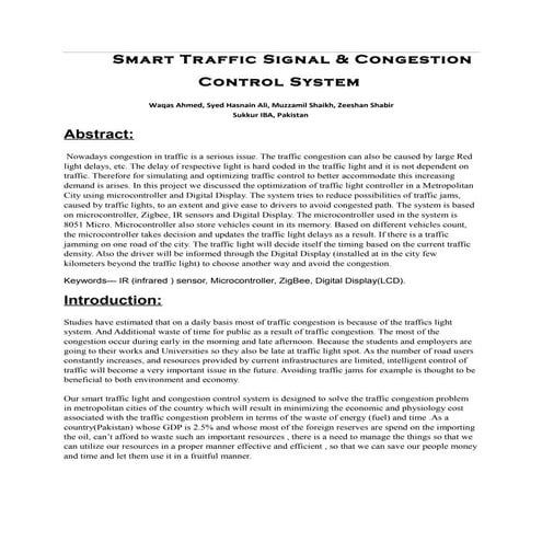 Smart Traffic Congestion Control System