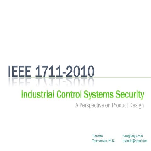 Industrial Control Systems Security - A Perspective on Product Design (Sequi,...
