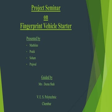 FINGERPRINT BASED VEHICLE STARTER . USING AURDINO