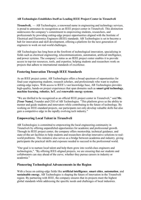 IEEE Project Center in Chennai IEEE Project Center in Chennai | PDF