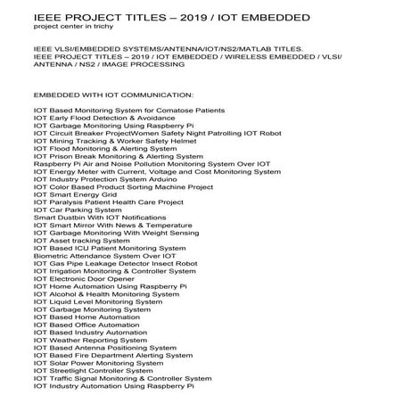 Sensor Based Project Ideas for Final Year Engineering Students