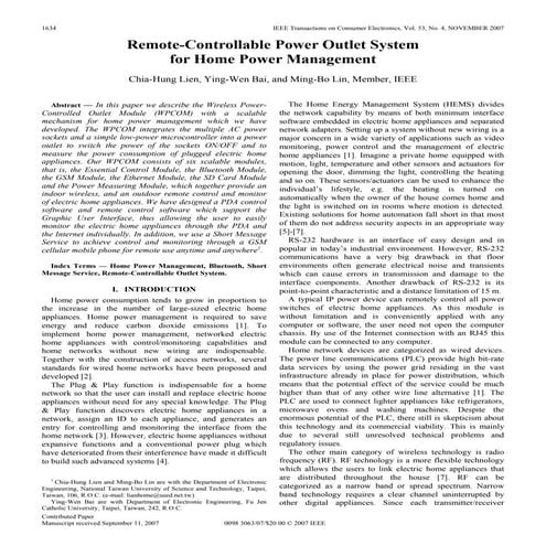 Ieeepro techno solutions   2014 ieee embedded project - power outlet system f...