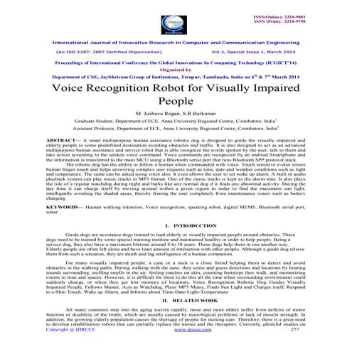 Ieeepro techno solutions   embedded ieee project - voice recognition robot fo...
