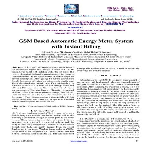 Ieeepro techno solutions    ieee 2014 embedded project  gsm based automatic e...