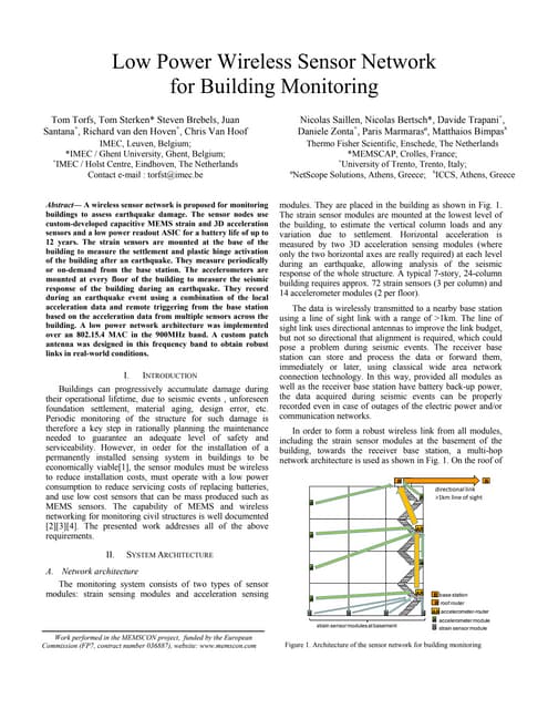 Ieeepro techno solutions   ieee embedded project  - low power wireless sensor network for building monitoring