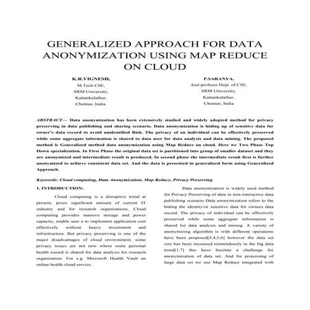 Ieeepro techno solutions  ieee java project - generalized approach for data