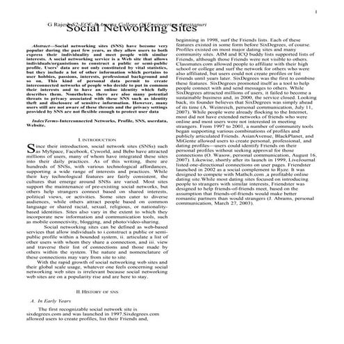 a paper on Social Networking Sites