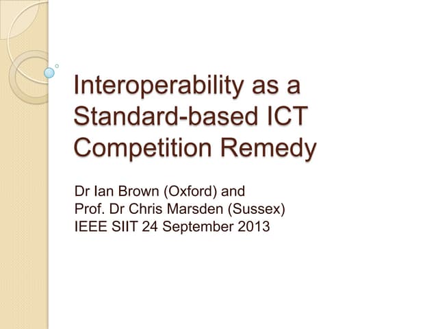 #RegulatingCode IEEE SIIT conference 24092013