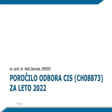 Poročilo ODBORA CIS (CH08873) za leto 2022