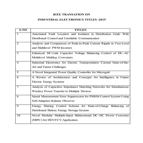 Ieee transation on industrial electronics