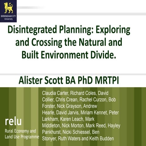 Disintegrated planning 