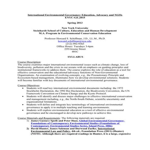 International Environmental Governance