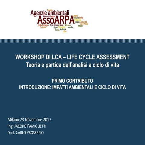 Introduzione all'Analisi del Ciclo di Vita (Life Cycle Assessment - LCA ...