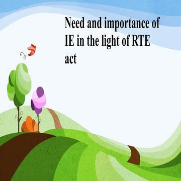Ie in the view of rta act and inclusive school as effective school