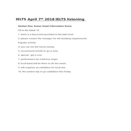 Ielts april 7th 2018 ielts listening