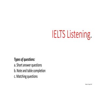 ielts listening short answers note table matching.pptx
