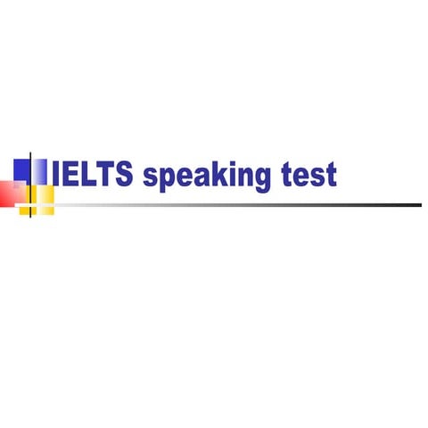 Ielts speaking format