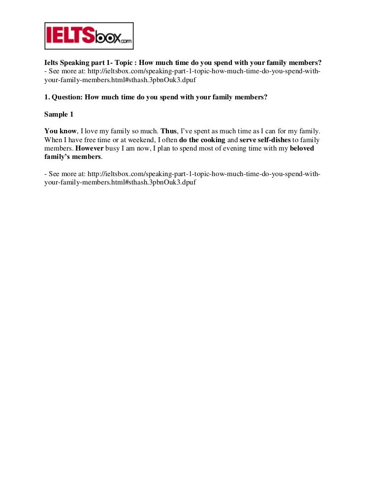 Ielts speaking part 1 - Topic: How much time do you spend  