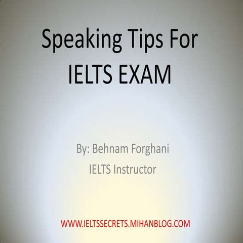 IELTS Speaking Tips 