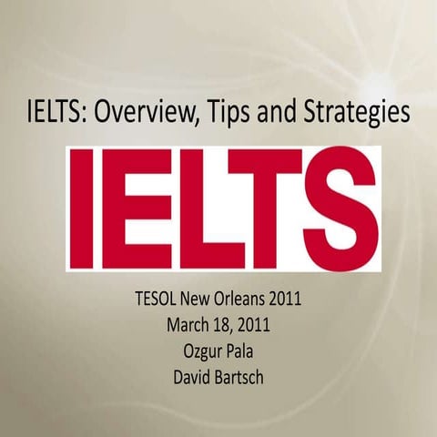 IELTS tips and strategies tesol conference 2011