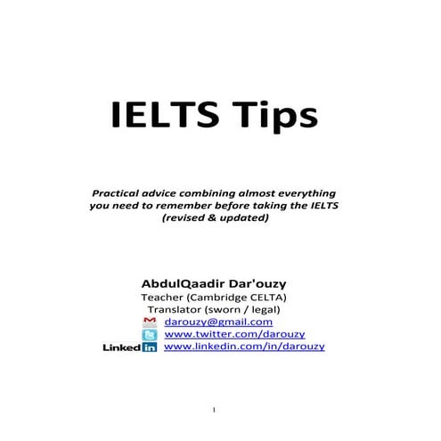 IELTS Tips by AbdulQaadir Dar'ouzy