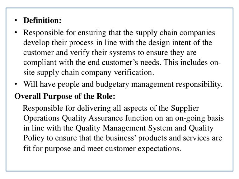 Supplier Quality Management Skills And Responsibilities