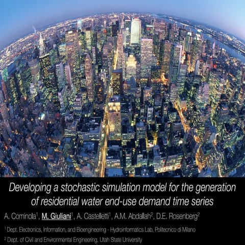 Developing a stochastic simulation model for the generation of residential wa...