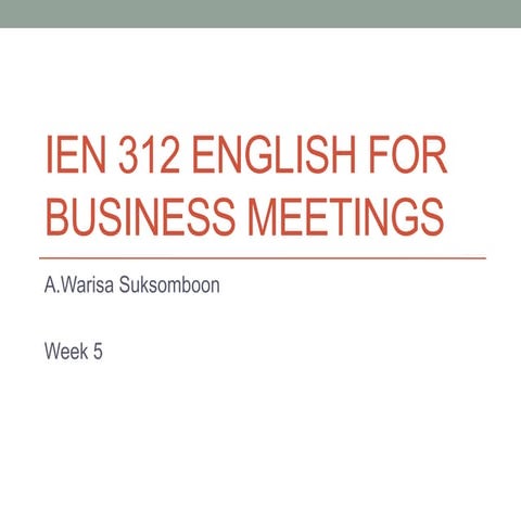 IEN 312 week 5