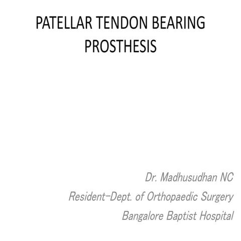 Patellar tendon bearing prosthesis