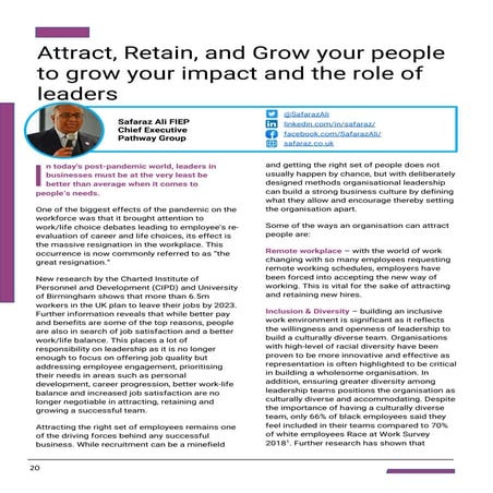 Attract, Retain, and Grow your people to grow your impact and the role of leaders