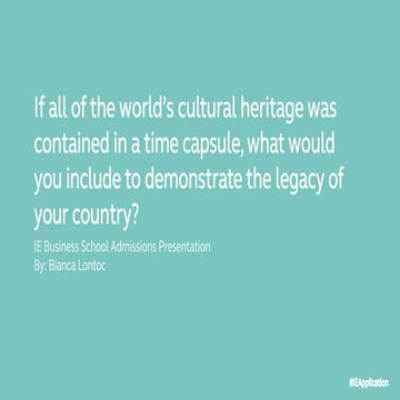 IE Business School Application (Express Yourself)