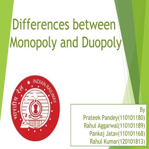 Differences between duopoly and monopoly