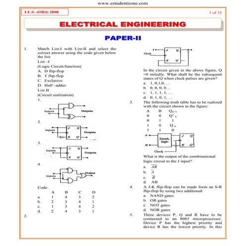 Ies obj-electrical engineering-2008 paper-ii