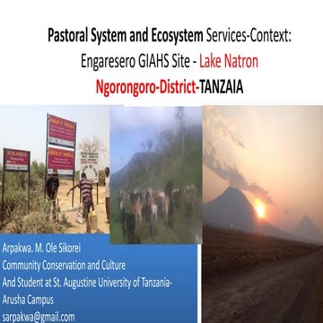 Supporting Globally Important Agricultural Heritage Systems (GIAHS) in Engare...