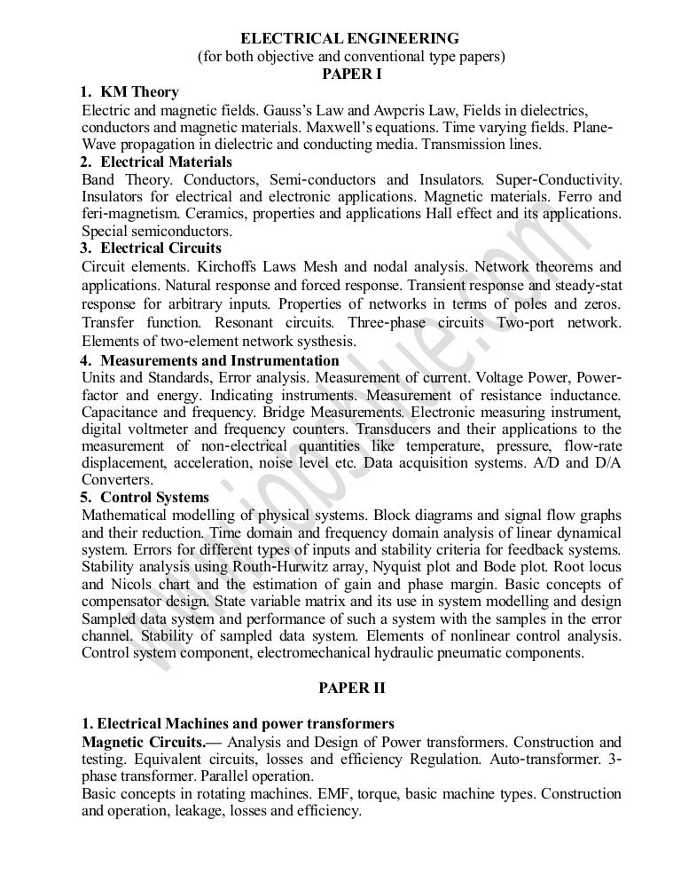 Ies electrical engineering syllabus