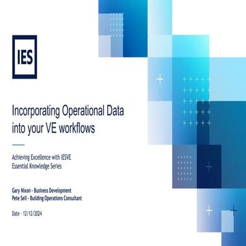 Incorporating Operational Data into Your VE Workflows