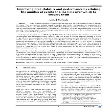 Improving predictability and performance by relating the number of events and...