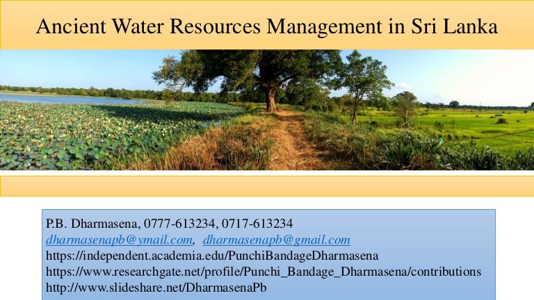 Ancient Water Resources Management In Sri Lanka