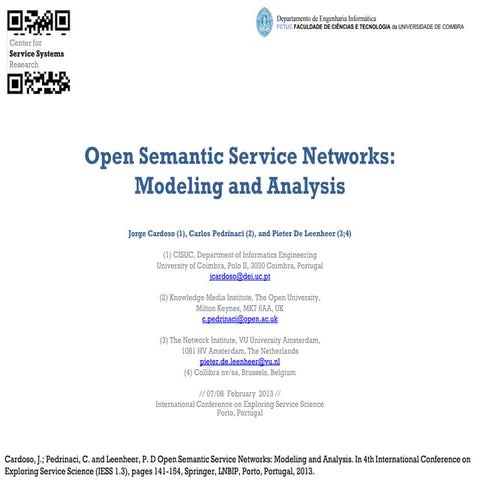 Open Semantic Service Networks: Modeling and Analysis