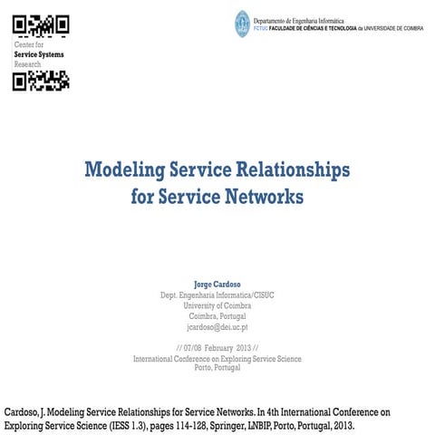 Modeling Service Relationships for Service Networks