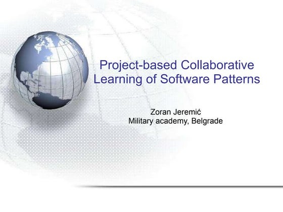 Project-based Collaborative Learning of Software Patterns