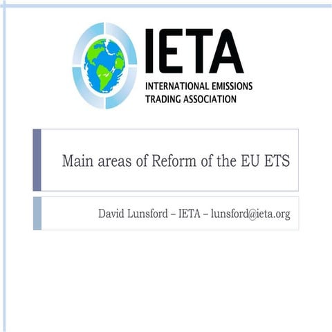 Main areas of Reform of the EU ETS