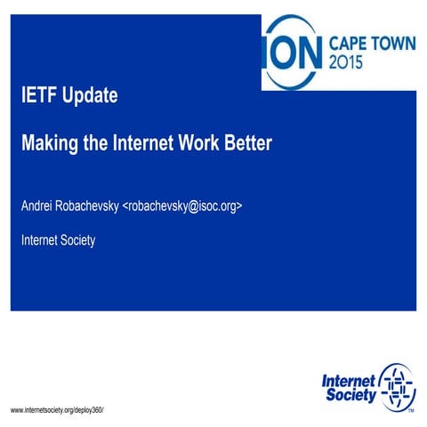 ION Cape Town - IETF Update and How to Get Involved